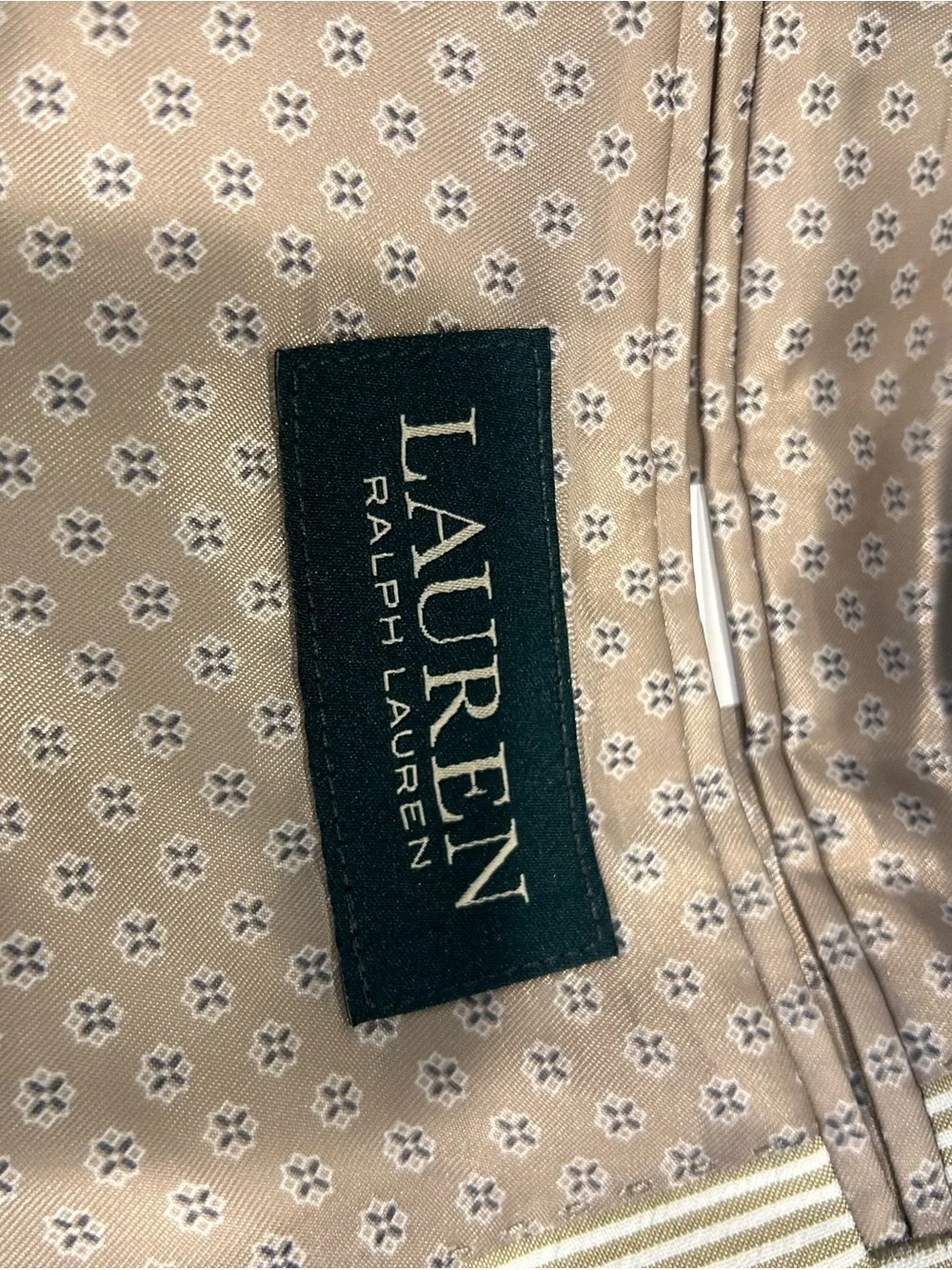 Ralph Lauren Cream Pinstripe Two-Button Blazer